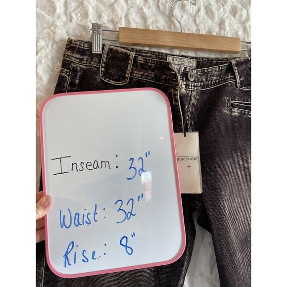 NWT BISCOTE Paris Brown Flock jeans embellished with cording size EU42/US 10 - Picture 10 of 10